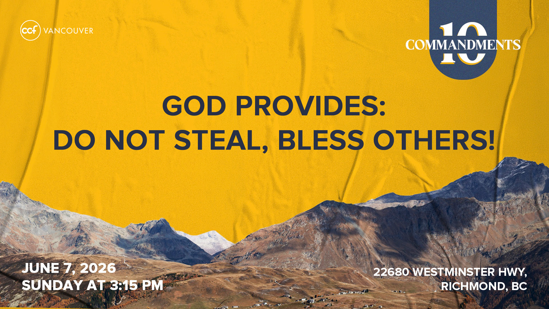 God Provides: Do Not Steal, Bless Others